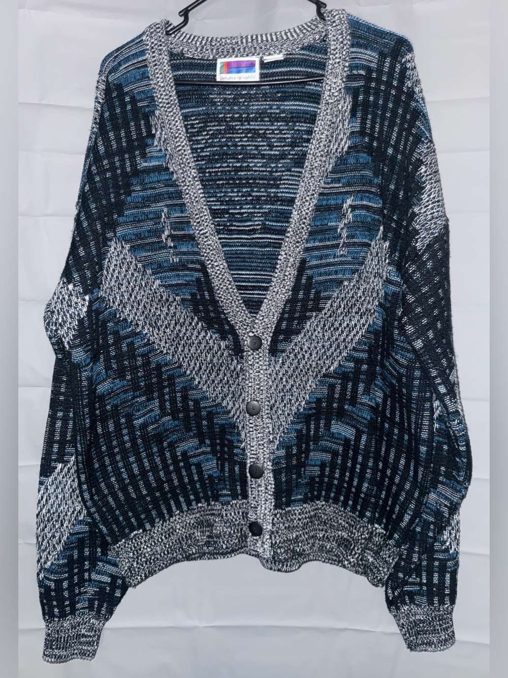 Vintage Sweater Graphix button-up men cardigan size XL